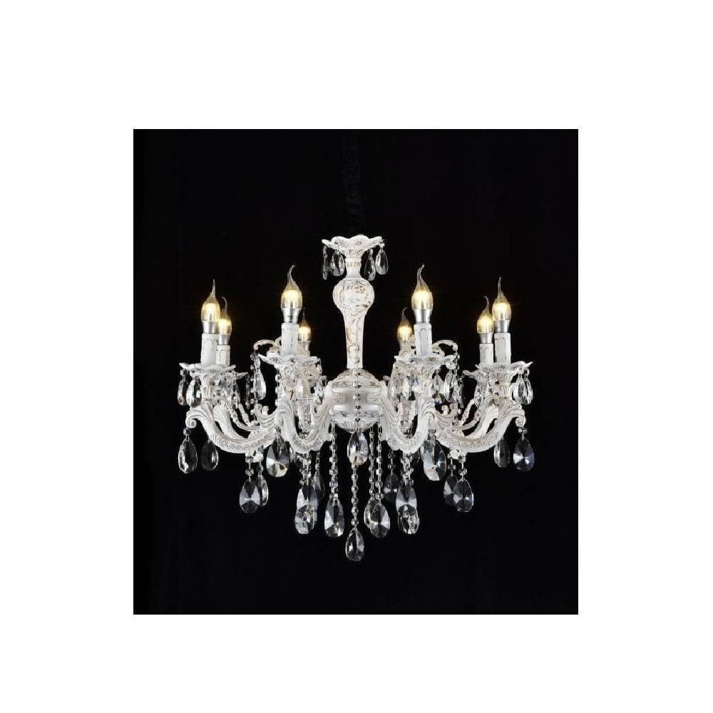 Lampadario Soffitto Classico 8 Bracci Attacco E14 Vetro Effetto Cristallo A01-8 Illuminazione/Illuminazione per interni/Lampadari lampade a sospensione e plafoniere/Lampadari Trade Shop italia - Napoli, Commerciovirtuoso.it