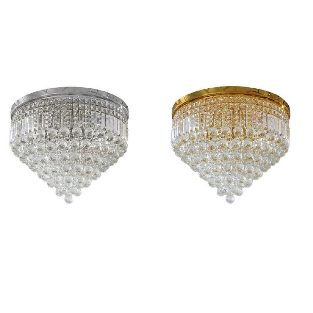 Lampadario-Soffitto-Plafoniera-Con-Sfere-Cristalli-In-Vetro-Portalampada-E14-A