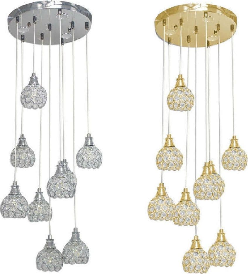 Lampadario Soffitto Sospensione Plafoniera Oro Argento Attacco G9 Luce 6500k B37 Illuminazione/Illuminazione per interni/Lampadari lampade a sospensione e plafoniere/Lampadari Trade Shop italia - Napoli, Commerciovirtuoso.it