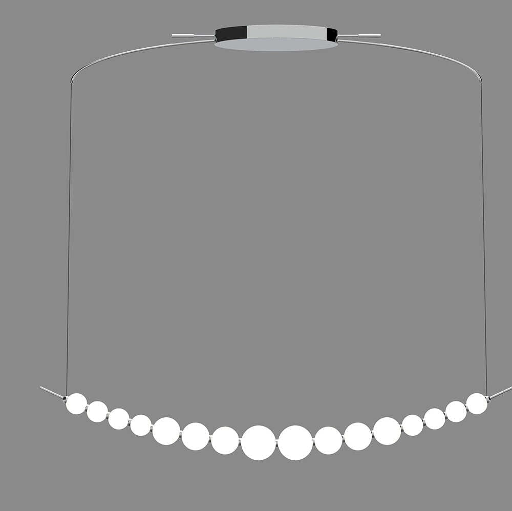 Lampadario-Sospensione-Contemporaneo-Perla-Sfere-Vetro-Opaco-Cromo-Led-32W