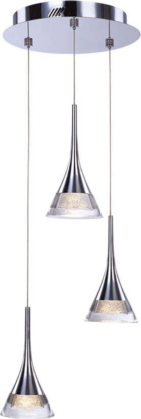 Lampadario-Sospensione-Piccolo-Moderno-Gioiello-Metallo-Cromo-Vetro-Led-18W