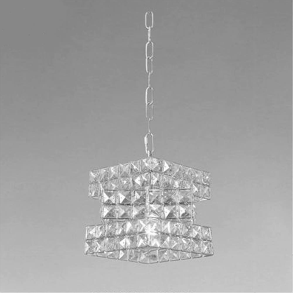 LAMPADARIO SOSPESO CUBO INTRECCIATO CON CRISTALLI LAMPADA LUCE E27 ARGENTO 32408 in Lampadari Trade Shop italia - Napoli, commercioVirtuoso.it