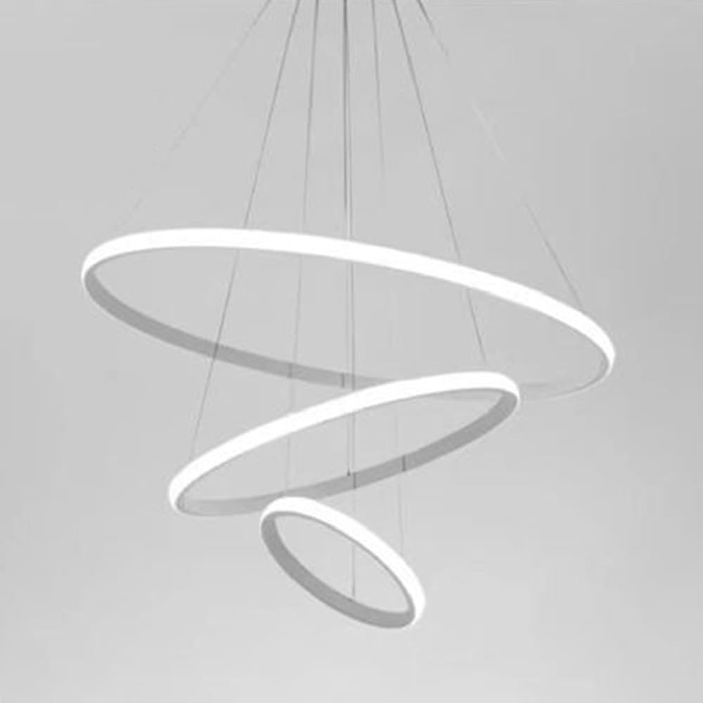 LAMPADARIO SOSPESO LED 100W 3 CERCHI PENDENTE ANELLI BIANCO LUCE 6500K MODERNO 50309 in Lampade a sospensione Trade Shop italia - Napoli, commercioVirtuoso.it