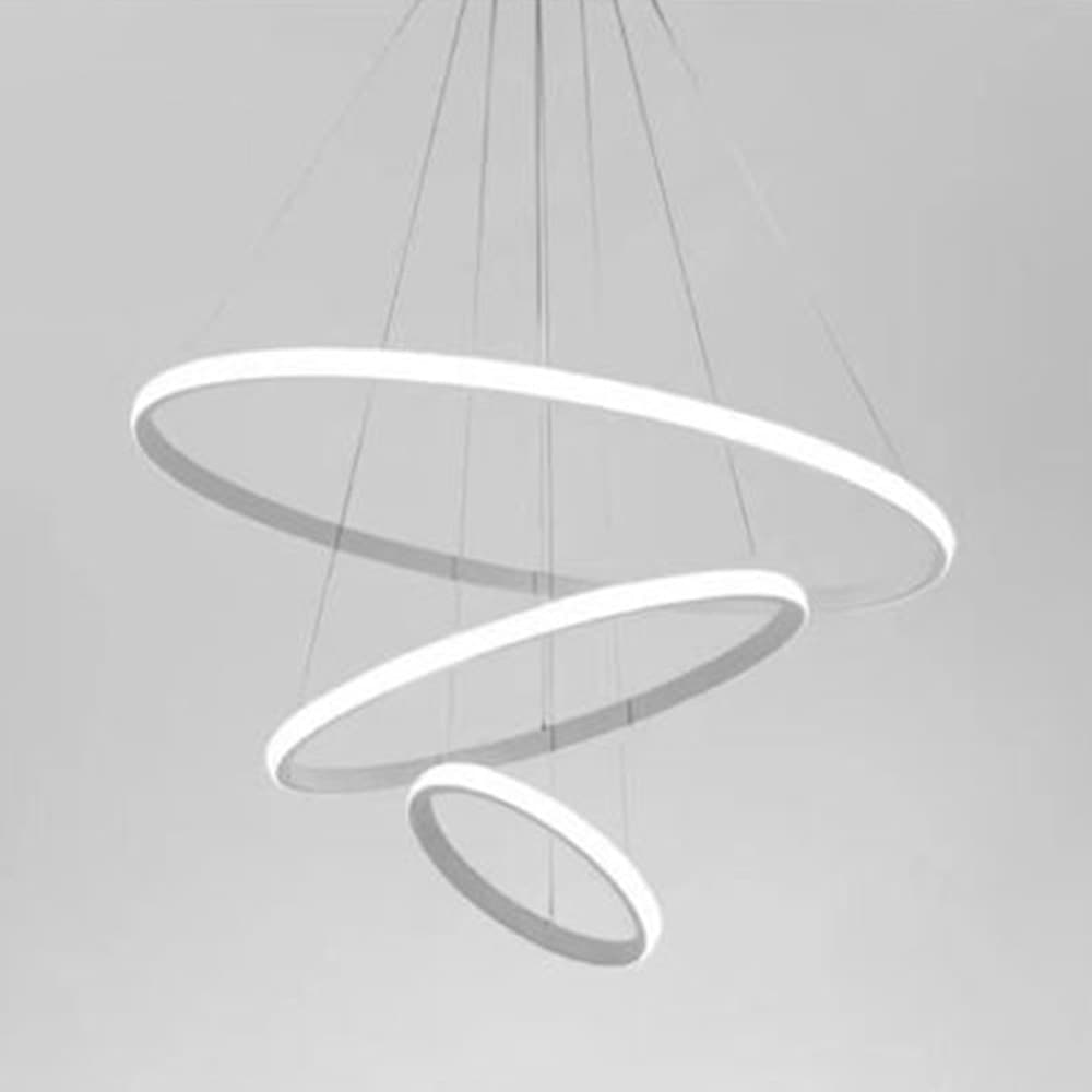 LAMPADARIO SOSPESO LED 72W 3 CERCHI PENDENTE ROTONDO ANELLI BIANCO LUCE 6500K 50293 in Lampadari Trade Shop italia - Napoli, commercioVirtuoso.it