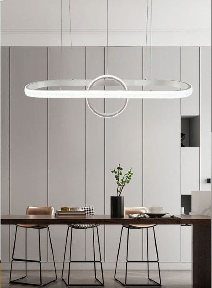 Lampadario Sospeso Led Design Cerchio Ovale Bianco Moderno Pendente 54w Lp-30b Casa, arredamento e bricolage > Illuminazione da interno > Lampadari Trade Shop italia - Napoli, Commerciovirtuoso.it