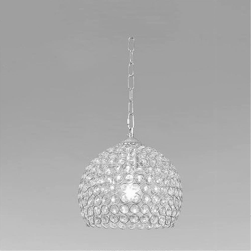 LAMPADARIO SOSPESO TONDO CUPOLA CRISTALLI LAMPADA MEZZA SFERA LUCE E27 ARGENTO 32361 in Lampadari Trade Shop italia - Napoli, commercioVirtuoso.it