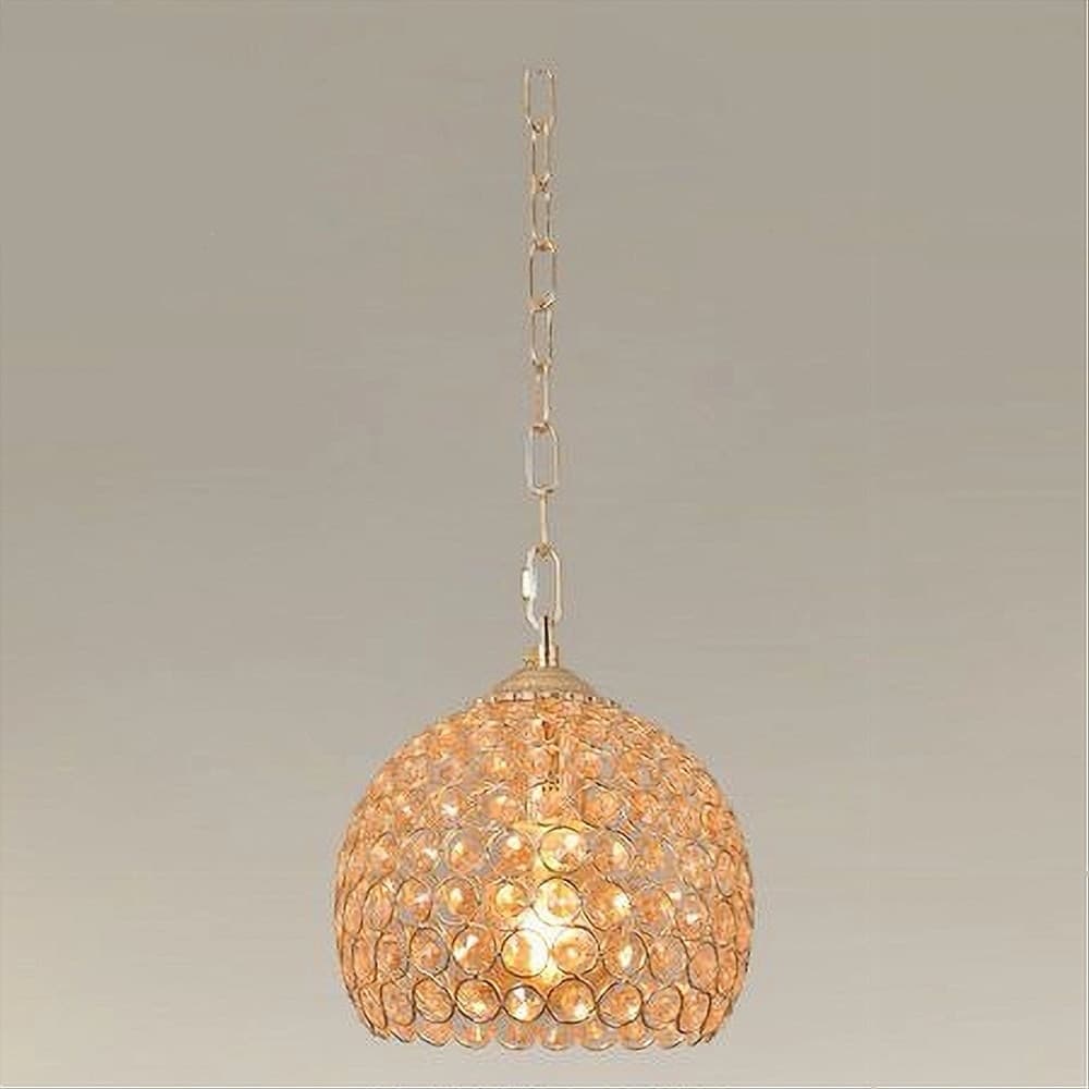 LAMPADARIO SOSPESO TONDO CUPOLA LAMPADA MEZZA SFERA CRISTALLI LUCE E27 ORO 32354 in Lampade a sospensione Trade Shop italia - Napoli, commercioVirtuoso.it