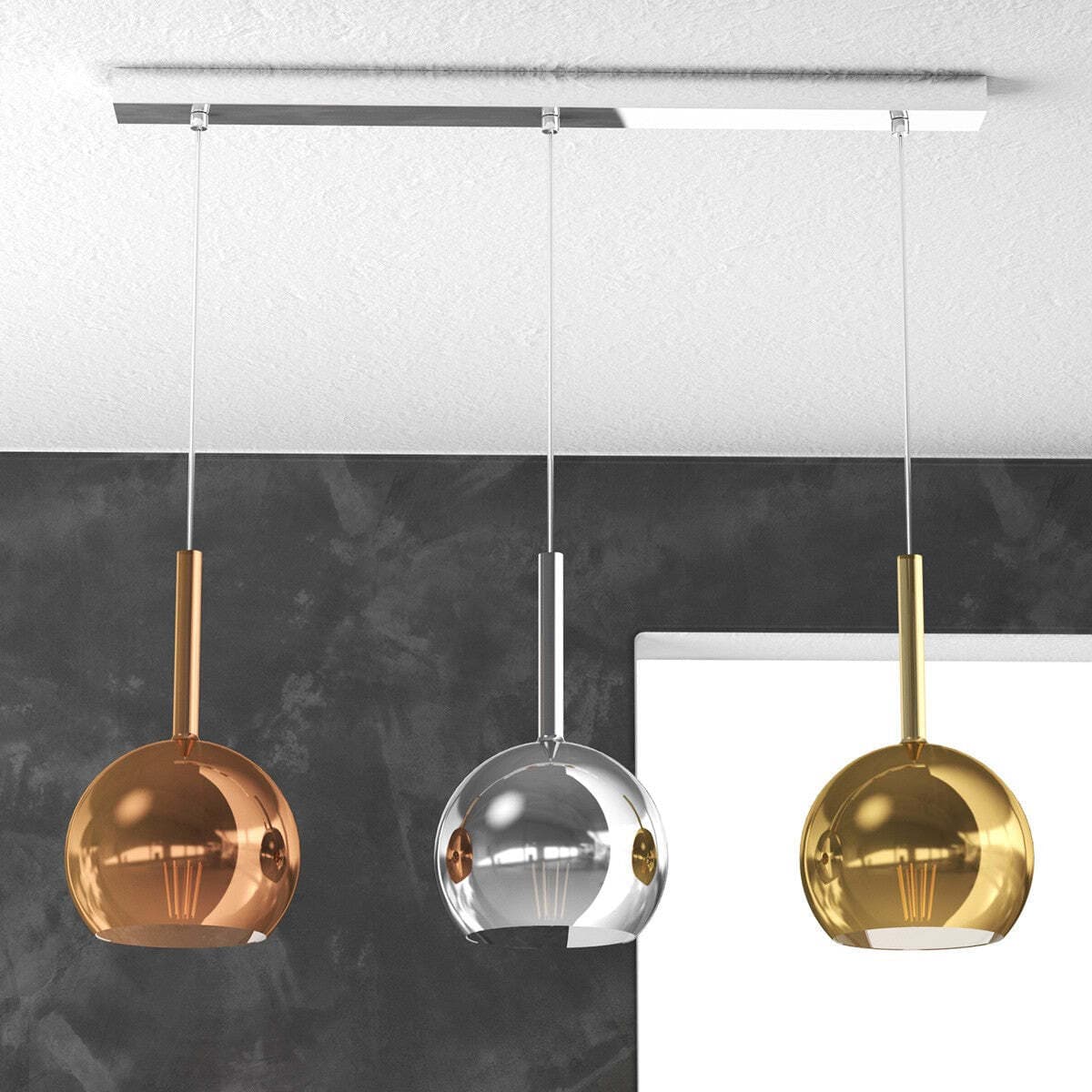 Lampadario-TP-FUTURE-1155-S3-RP-MC-E27-LED-vetro-pirex-soffiato-colorato-ampolla-calate-moderno-classico-multiluce