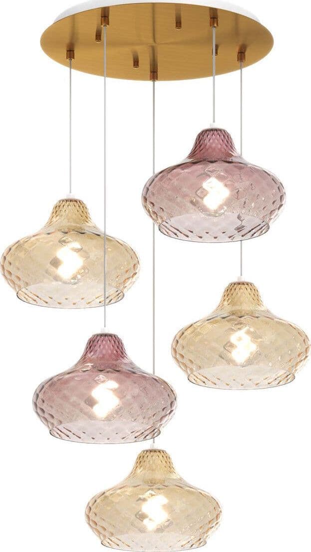 Lampadario-vetro-colorato-Top-Light-DRESS-1191-OS-S5-TP-AMBRA-RUBINO-E27-LED-lampada-soffitto-moderna-classica