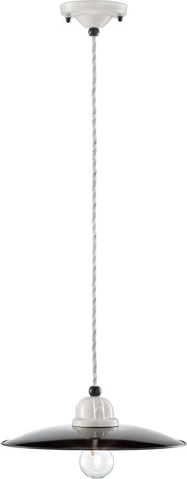 Lampadario-Vintage-B&W-Metallo-Smaltato-Nero-E-Bianco-1-Luce-E27-25Cm