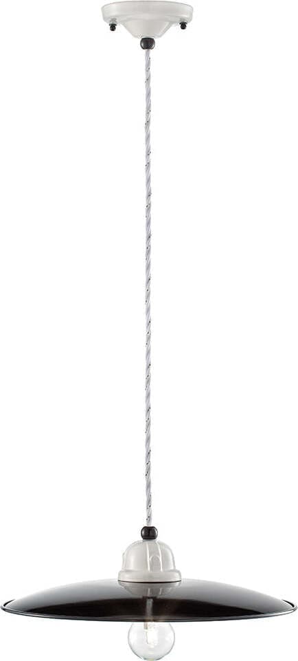 Lampadario-Vintage-B&W-Metallo-Smaltato-Nero-E-Bianco-1-Luce-E27-35Cm