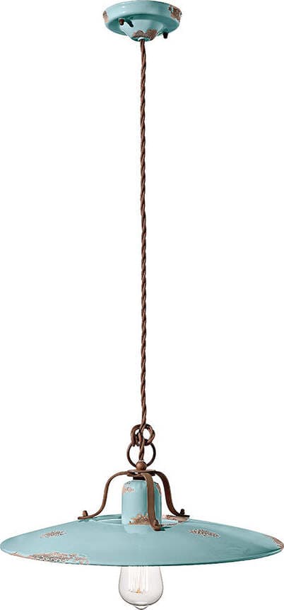 Lampadario-Vintage-Country-Ferro-E-Ceramica-Azzurro-1-Luce-E27
