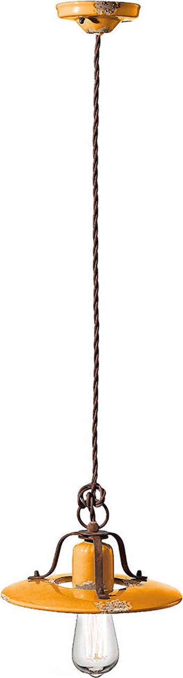 Lampadario-Vintage-Country-Ferro-E-Ceramica-Giallo-1-Luce-E27-25Cm