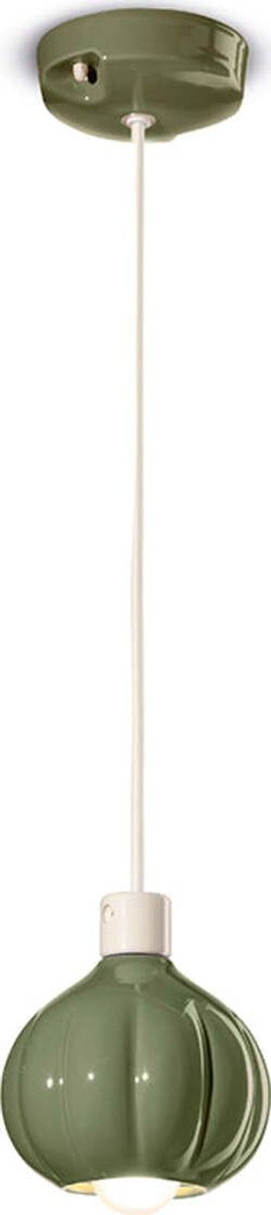 Lampadario-Vintage-Decò-Afoxe'-Alluminio-Ceramica-Verde-Salvia-1-Luce-E14