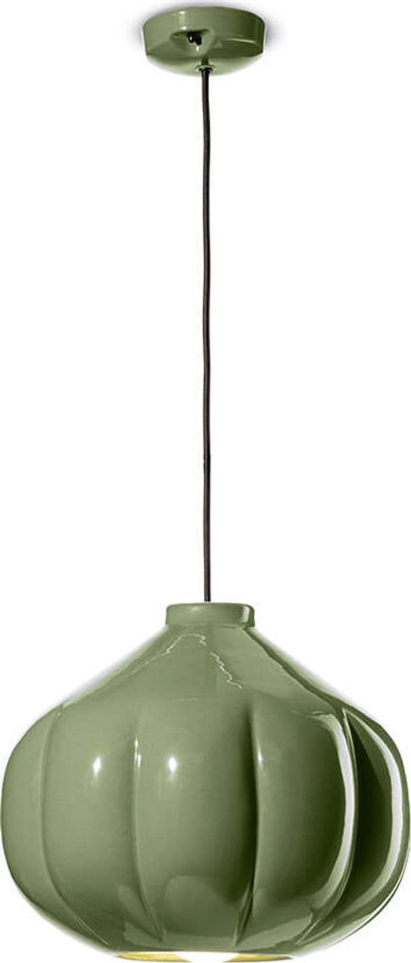 Lampadario-Vintage-Decò-Afoxe'-Ceramica-Verde-Salvia-1-Luce-E27
