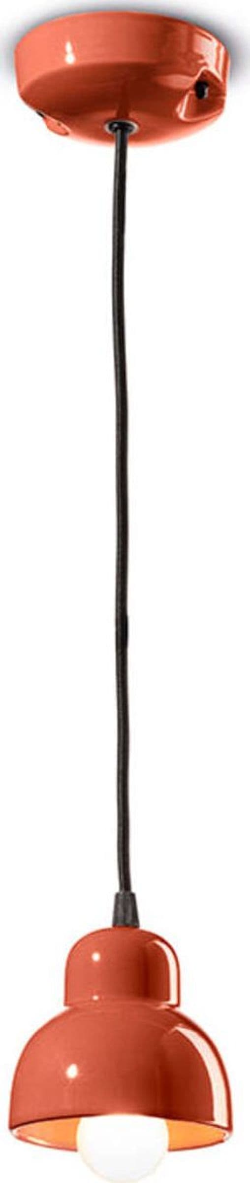 Lampadario-Vintage-Decò-Berimbau-Ceramica-Arancio-Pokè-1-Luce-E14