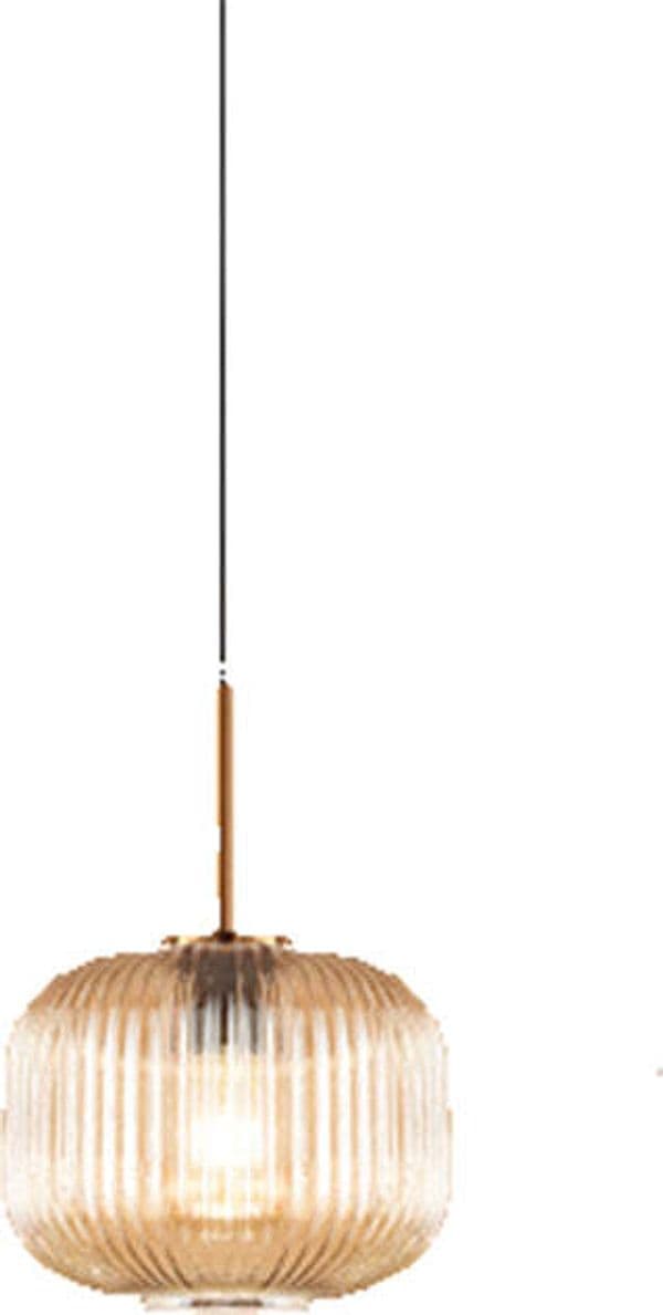 Lampadario-Vintage-Plisse'-Oro-1-Luce-E27-Ovale