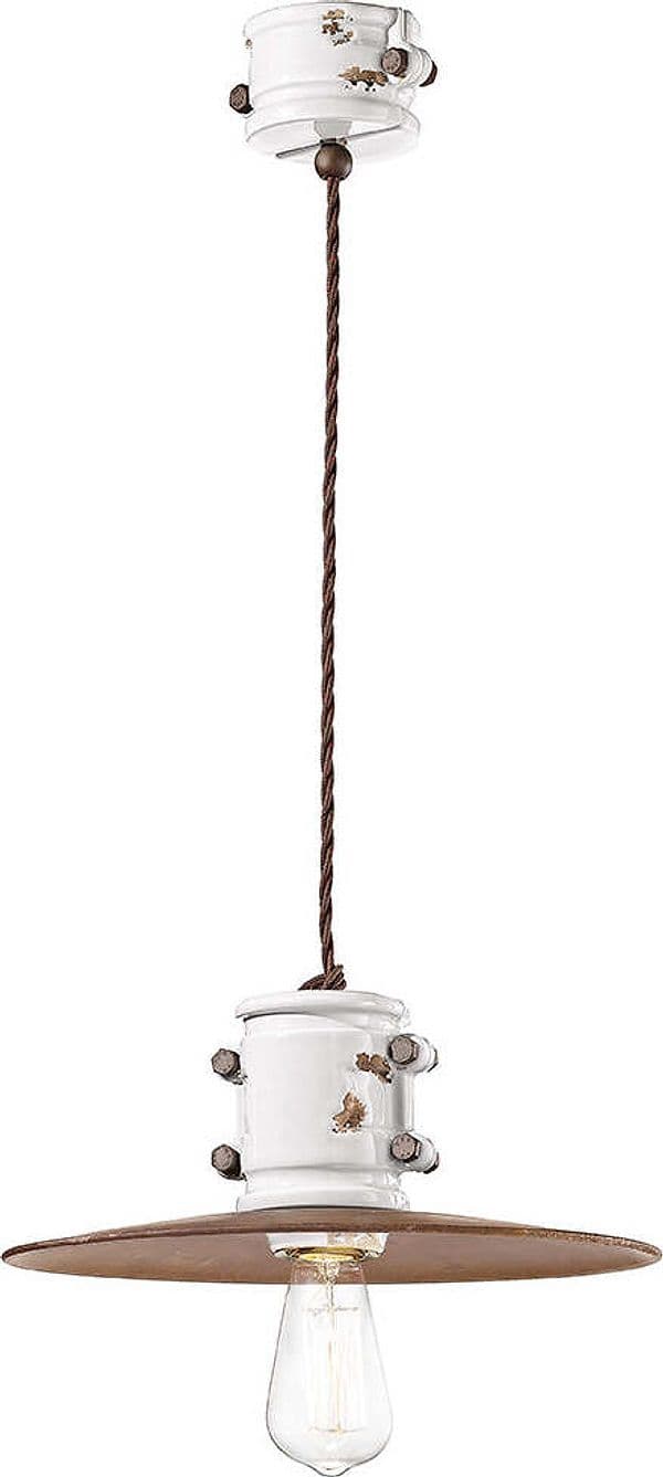 Lampadario-Vintage-Urban-Ferro-E-Ceramica-Bianco-1-Luce-E27-40Cm