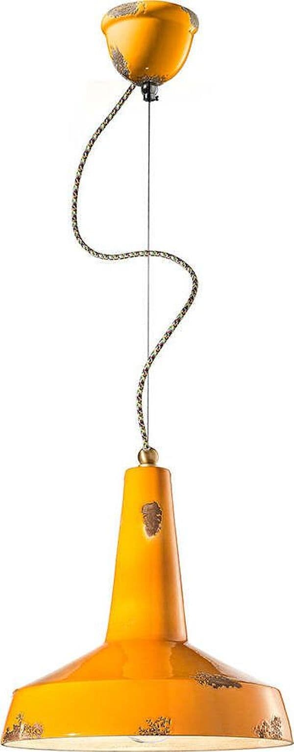 Lampadario-Vintage-Vague-Vintage-Ferro-E-Ceramica-Giallo-1-Luce-E27-35Cm