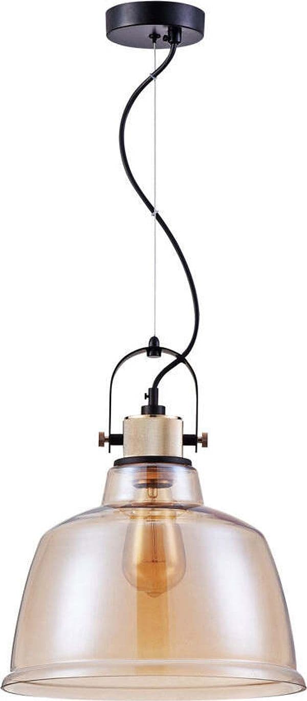Lampadaro-Vintage-Irving-Metallo-Nero-1-Luce-Vetro-Diffusori-Vetro-Ambra