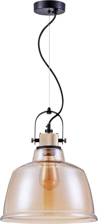 Lampadaro-Vintage-Irving-Metallo-Nero-1-Luce-Vetro-Diffusori-Vetro-Ambra