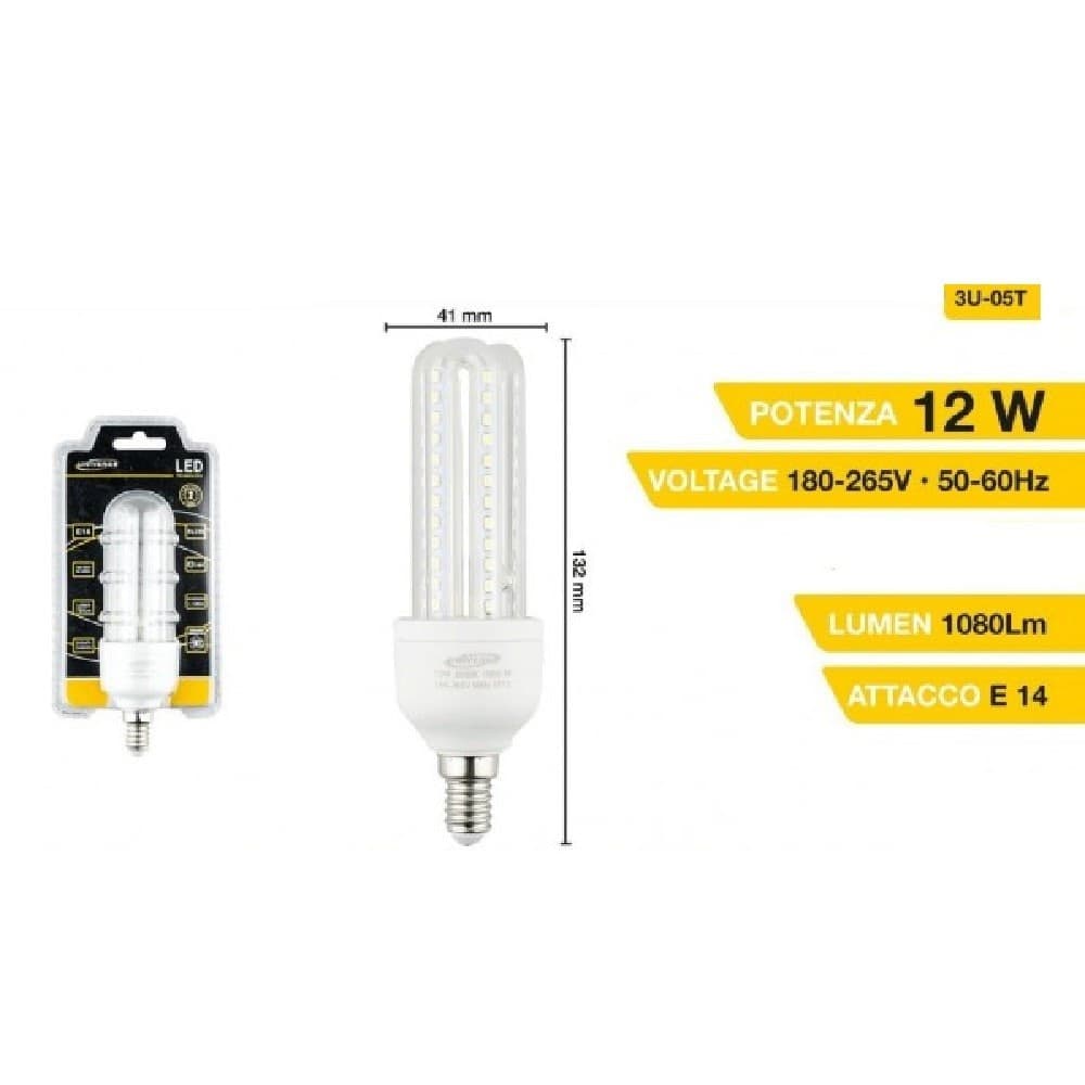 Lampadina 3u Led E14 12w Luce Fredda 6500k Naturale 4000k Calda 3000k 72d 3u05t Casa, arredamento e bricolage > Illuminazione da interno > Lampade Led Trade Shop italia - Napoli, Commerciovirtuoso.it