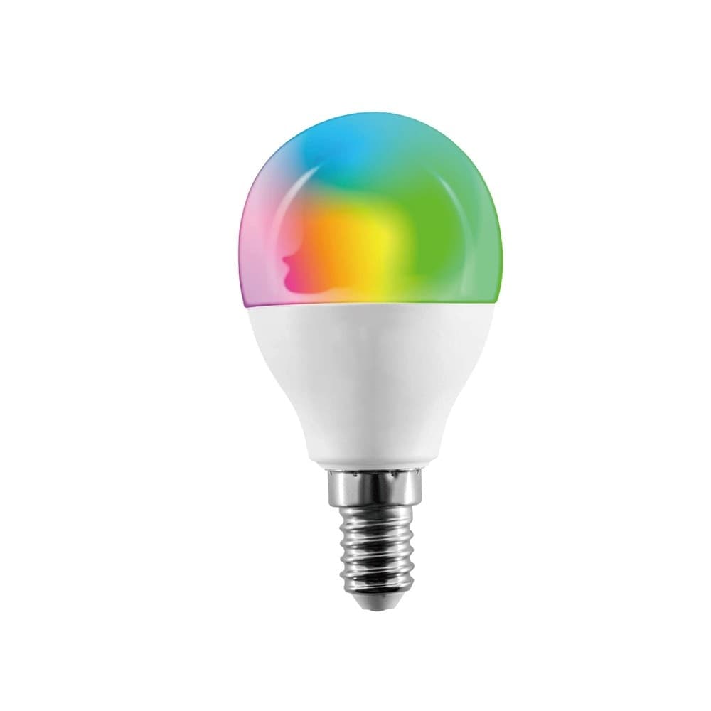 LAMPADINA INTELLIGENTE SMART G45 E14 5.5W 350LM WIFI LED RGB CCT DIMMERABILE APP in Lampadine Wi-Fi Trade Shop italia - Napoli, commercioVirtuoso.it