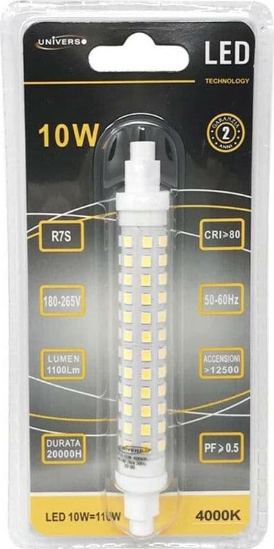 Lampadina-Led-10w-Luce-Naturale-.-4000k-Attacco-R7s-Lampada-Ricambio-Per-Faro-R7s-Universo