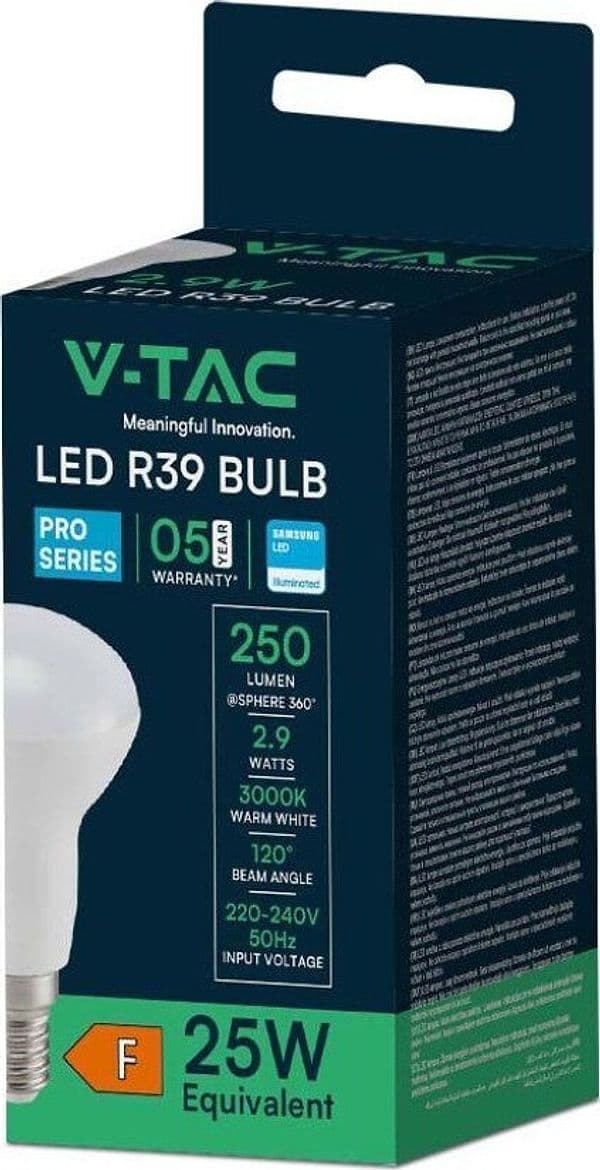 LAMPADINA-LED-E14-2,9W-REFLECTOR-R39-SMD-CHIP-SAMSUNG-V-TAC-VT-239