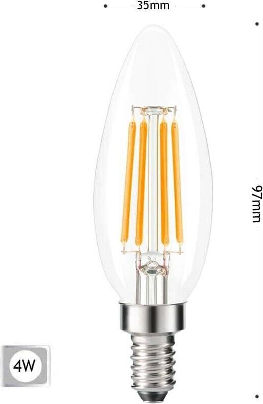 Lampadina-Led-Luce-Calda-4w-Oliva-Filamento-Candela-Trasparente-E14-C35-Universo