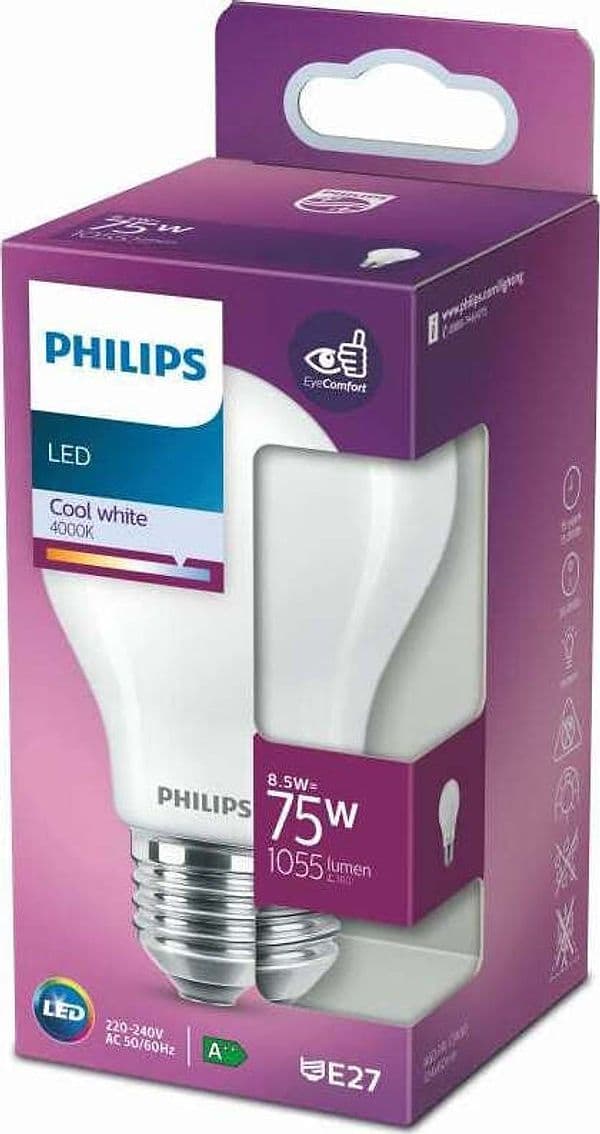 Lampadina-led-Philips-E27-8,5W-Bianco-opaco-4000K