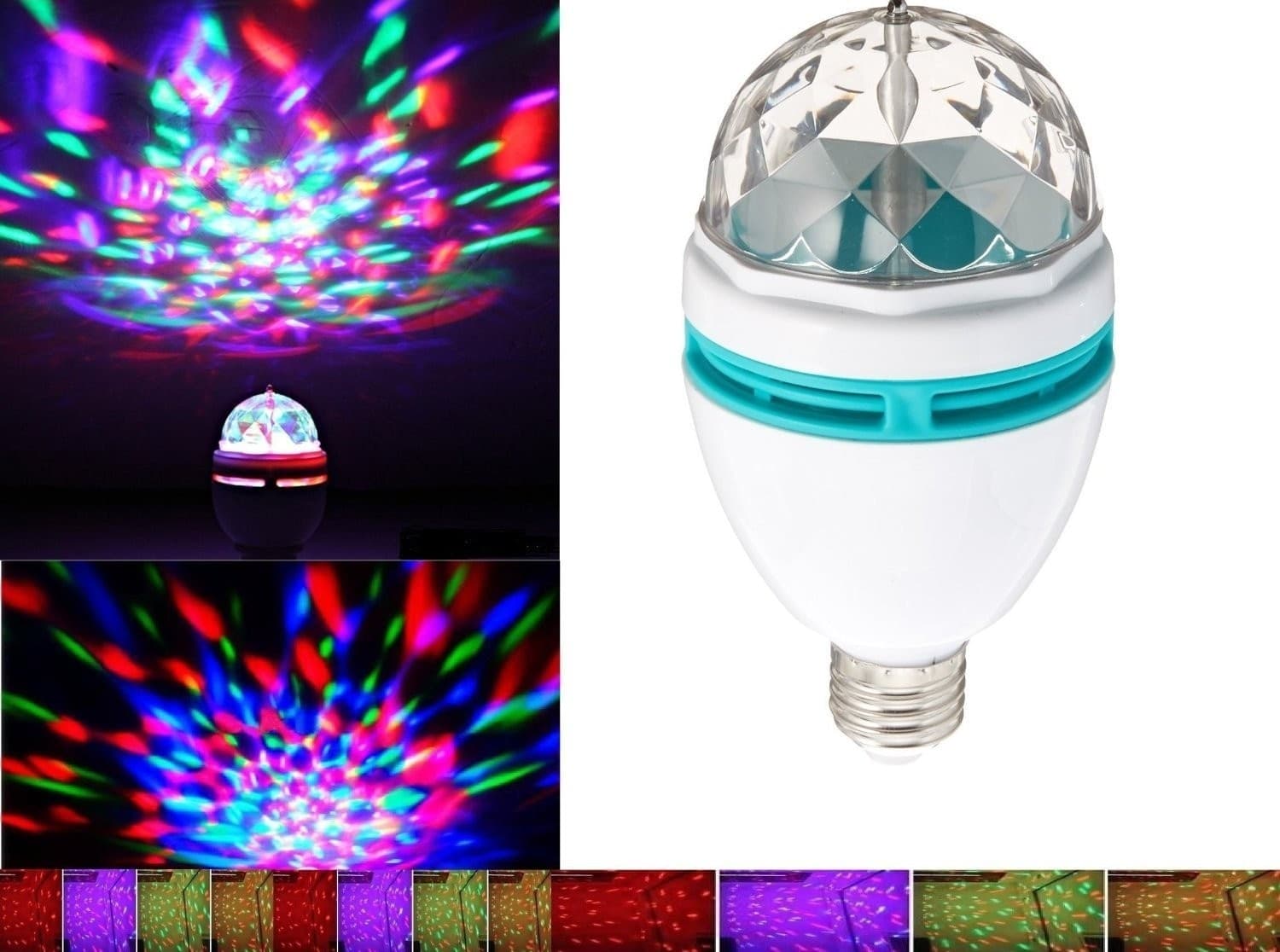 Lampadina Led Rgb Multicolor Attacco E27 Luce Led Colora Rotante 3watt 3w