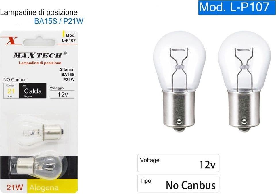 Lampadine Di Posizione Auto Ba15s L-p107 12v 21watt Luce Calda Alogena No Canbus Auto e Moto > Auto > Illuminazione Auto Trade Shop italia - Napoli, Commerciovirtuoso.it