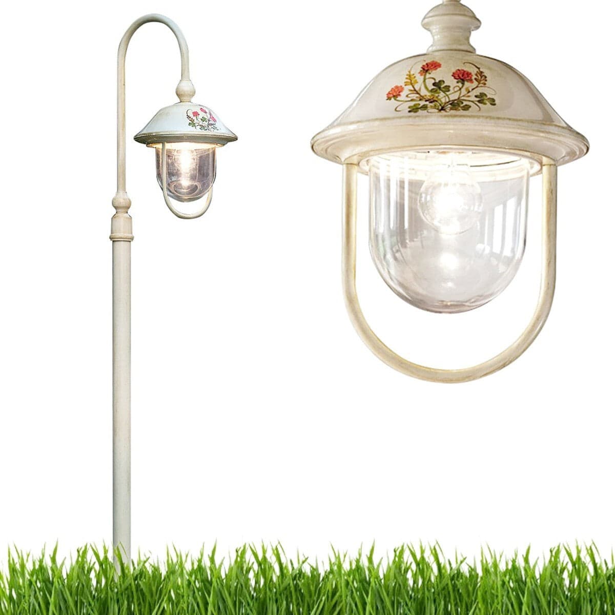 Lampioncino-palo-classico-Ferroluce-BARI-A303-TE-E27-LED-alluminio-lampada-terra