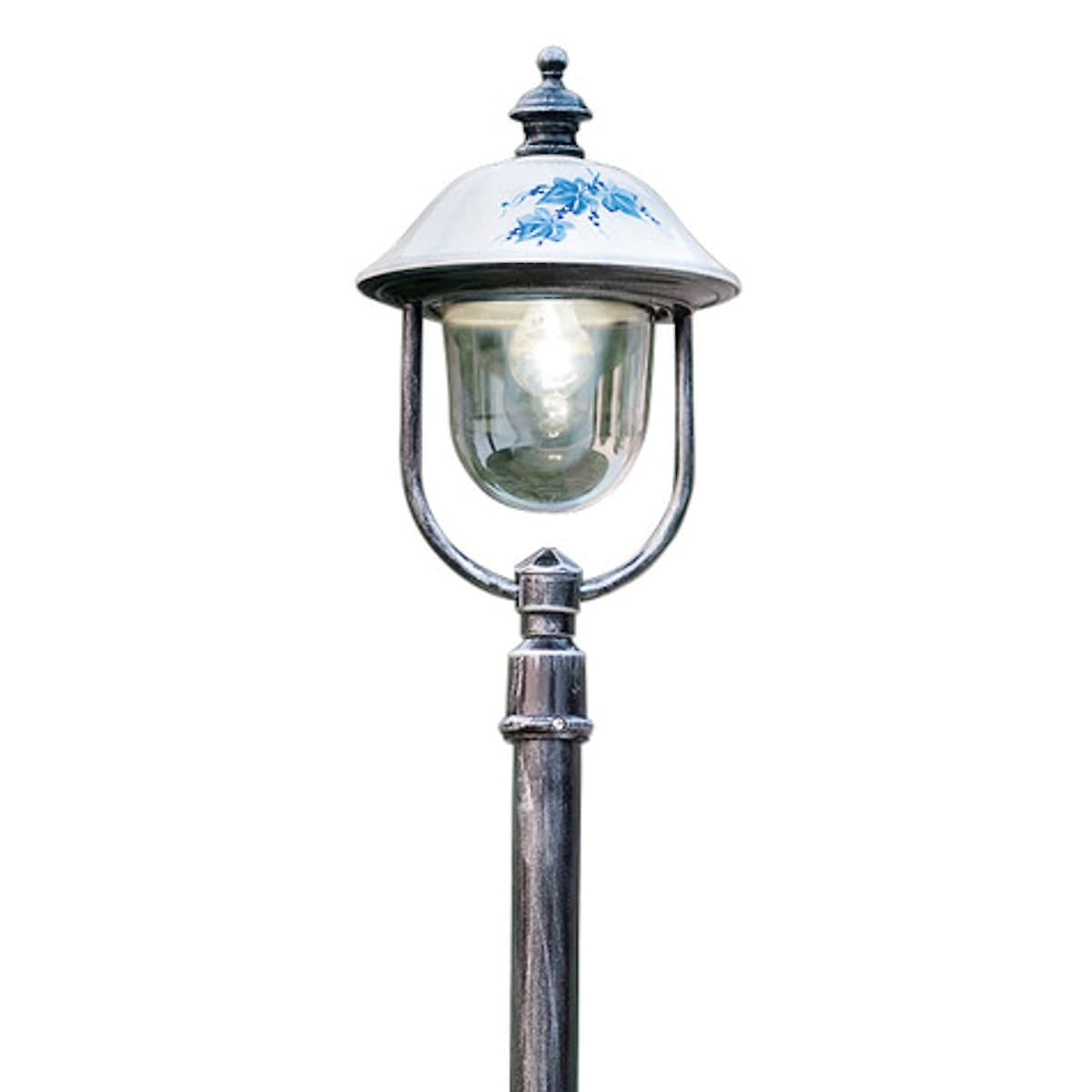 Lampioncino-palo-classico-Ferroluce-BARI-A304-TE-E27-LED-alluminio-lampada-terra
