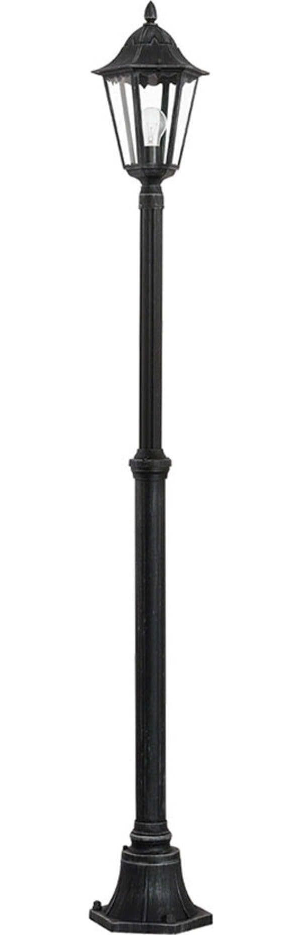 Lampione-Contemporaneo-Da-Esterno-Navedo-1-Luce-Alluminio-Fuso-Nero-E-Argento