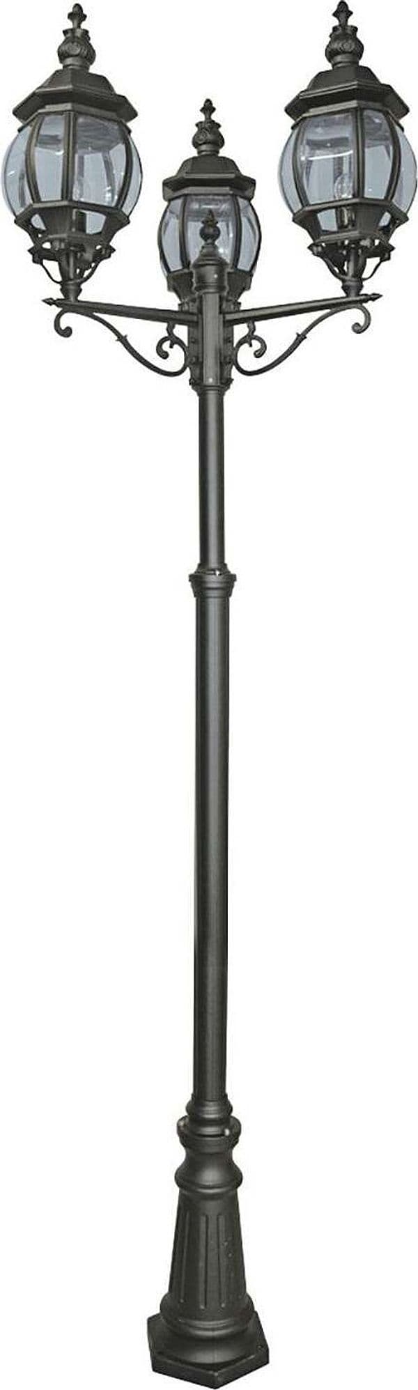 Lampione-Da-Esterno-Rustico-Country-Bel-Aire-Alluminio-Nero-3-Luci-E27