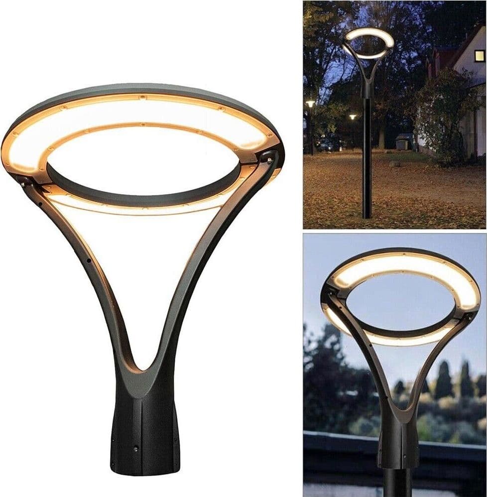 Lampione-Da-Giardino-100-Watt-Lampada-Led-Luce-Calda-Moderna-Per-Vialetti-Ip65-Universo