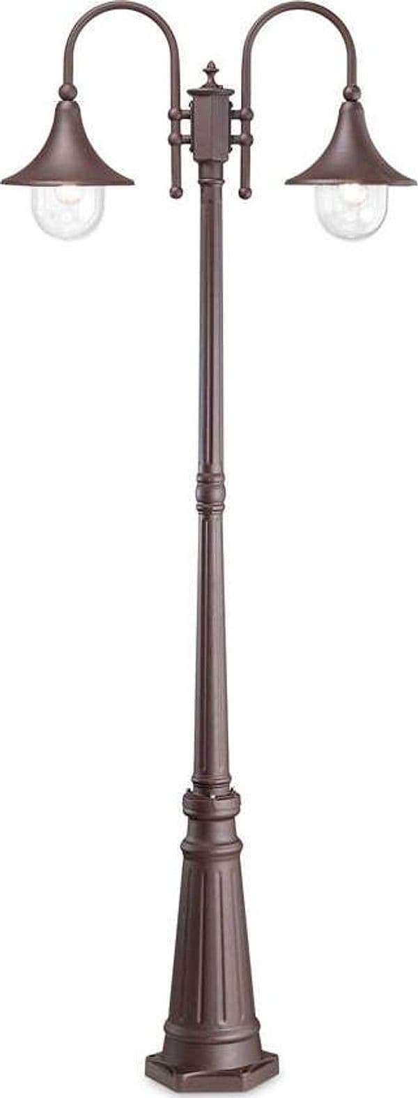 Lampione-Esterno-Rustico-Country-Cima-Alluminio-Coffee-2-Luci-E27
