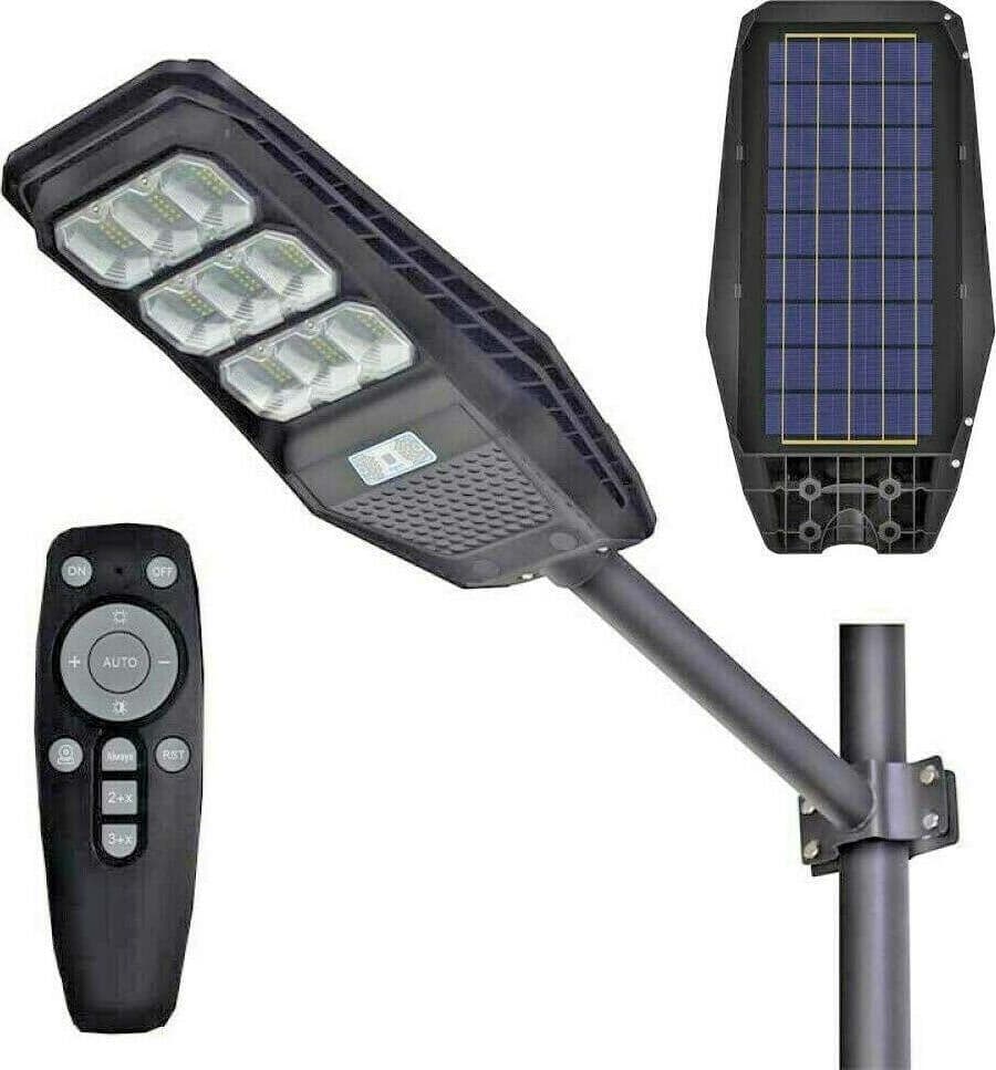 LAMPIONE-FARO-ENERGIA-SOLARE-LED-100W-SENSORE-CREPUSCOLARE-TELECOMANDO-IP65-LM