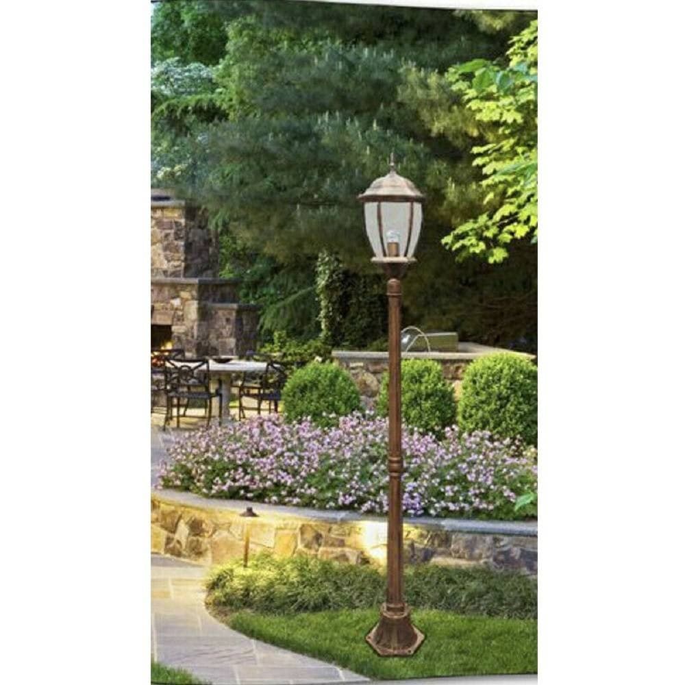 Lampione Giardino Lanterna Vetro E27 Luce Esterno Alluminio 178x24cm Bronzo Es35 Articoli da Giardino > Illuminazione da esterno > Lampade per esterno Trade Shop italia - Napoli, Commerciovirtuoso.it