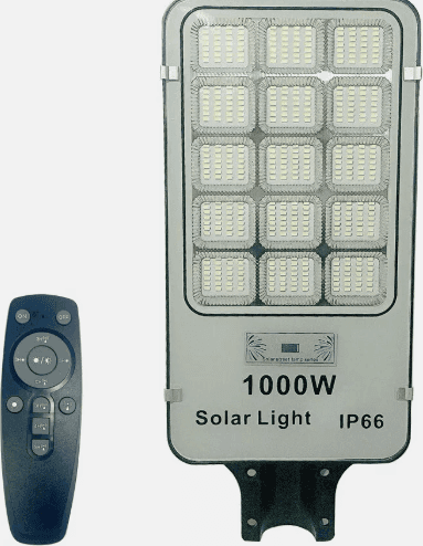 Lampione-Solare-Faro-Stradale-LED-1000W-Sensore-Crepuscolare-Luce-Fredda-ip65
