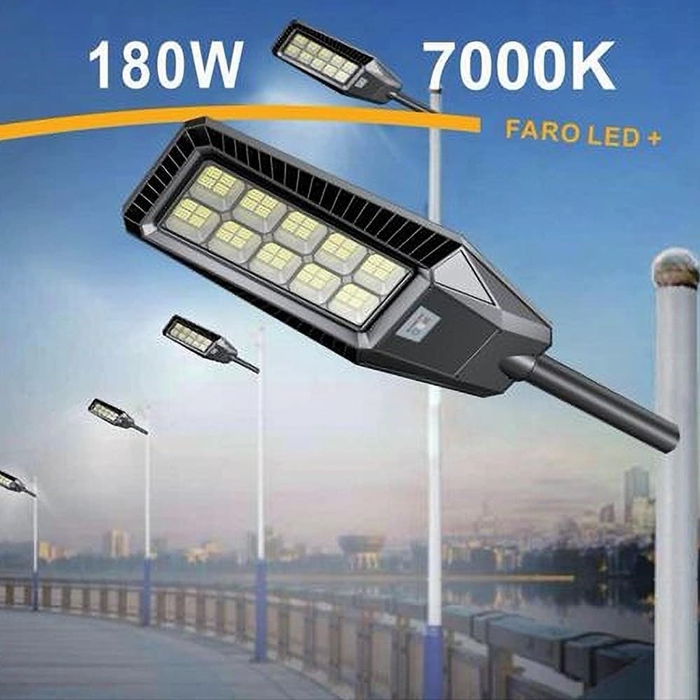 LAMPIONE STRADALE FARO A LED SOLARE PER ESTERNO 180W LUCE 7000K SL-606-250-7000K in Lampioni Trade Shop italia - Napoli, commercioVirtuoso.it