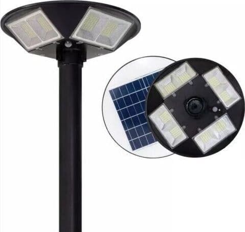 LAMPIONE-STRADALE-LED-CON-PANNELLO-SOLARE-CREPUSCOLARE-200W-LUCE-FREDDA-IP66-UFO