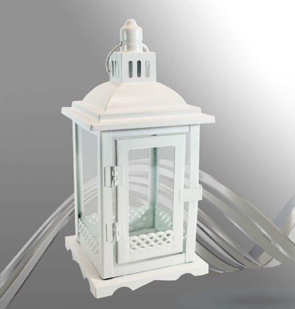Lanterna In Metallo Vetro Bianco Con Camino Portacandela Lumino 25x12x12cm 94103 Casa, arredamento e bricolage > Decorazione della casa Trade Shop italia - Napoli, Commerciovirtuoso.it