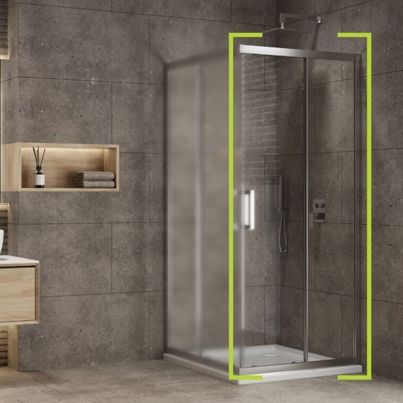 Lato-Porta-Box-Doccia-Angolare-Nicchia-Dafne-Cristallo-6-mm-100-cm-trasparente