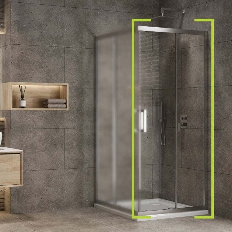 Lato-Porta-Box-Doccia-Angolare-Nicchia-Dafne-Cristallo-6-mm-75-cm-trasparente
