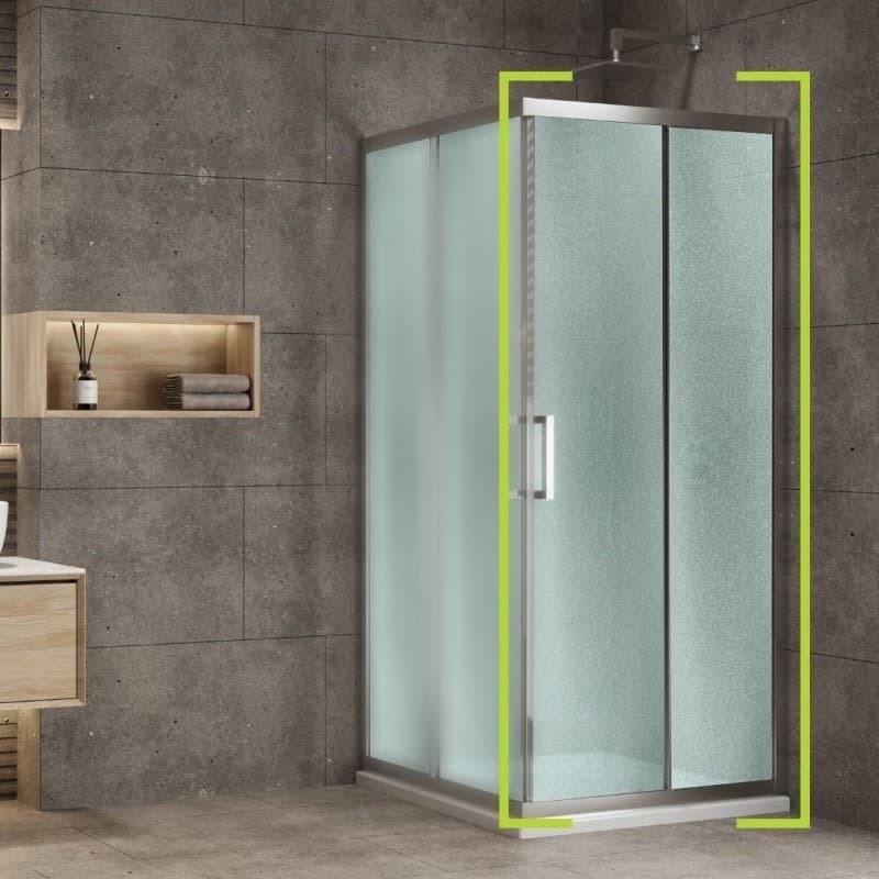 Lato-Porta-Box-Doccia-Angolare-Nicchia-Dafne-Cristallo-6-mm-80-cm-Stampato