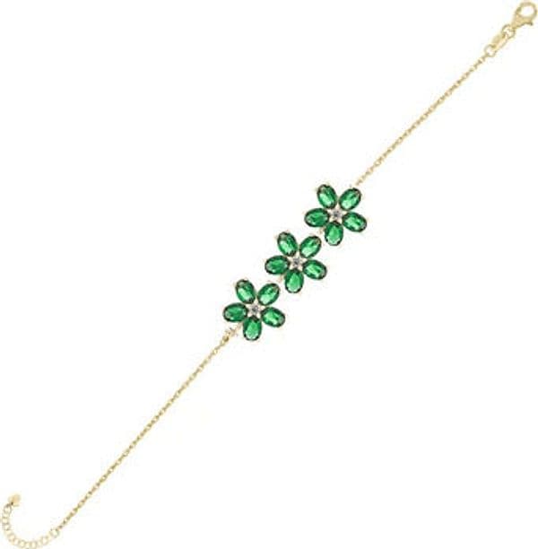 LAURA.P---BRACCIALE-FIORI-ZIRCONI-VERDI-Laura-P.