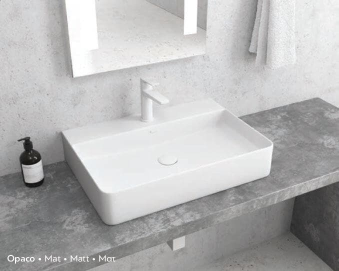 Lavabo Da Appoggio 50x42 In Ceramica - Bianco Opaco Fai da te/Attrezzature per cucine e bagni/Attrezzature per bagni/Lavandini bagno/Lavabi Shopbagno.it - Roma, Commerciovirtuoso.it